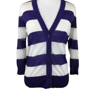 Ann Taylor Loft Petite Sweater Striped Cardigan